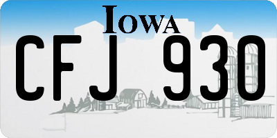IA license plate CFJ930