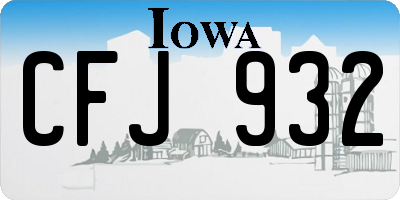 IA license plate CFJ932