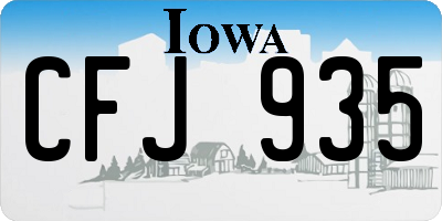 IA license plate CFJ935