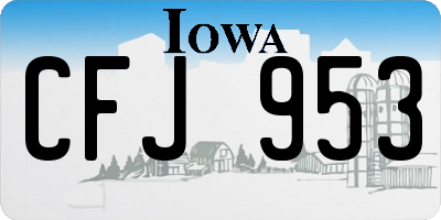 IA license plate CFJ953