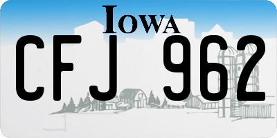 IA license plate CFJ962