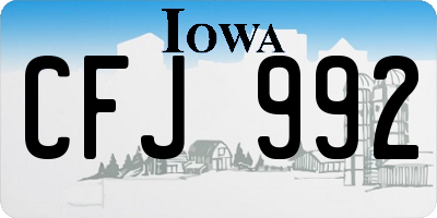IA license plate CFJ992