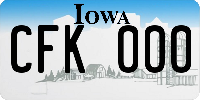 IA license plate CFK000