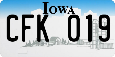 IA license plate CFK019