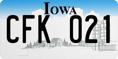 IA license plate CFK021