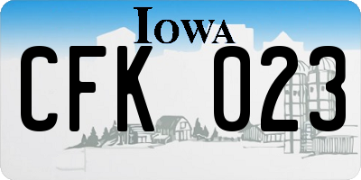IA license plate CFK023