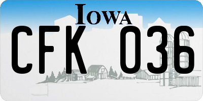 IA license plate CFK036