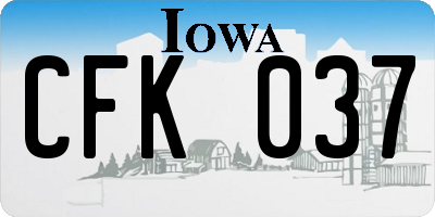 IA license plate CFK037