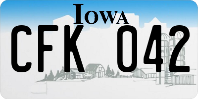 IA license plate CFK042