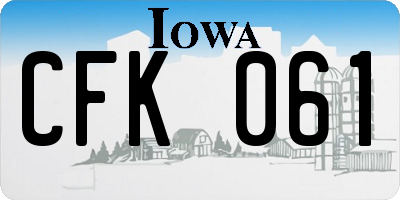 IA license plate CFK061