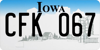 IA license plate CFK067