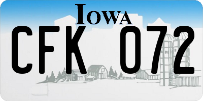 IA license plate CFK072