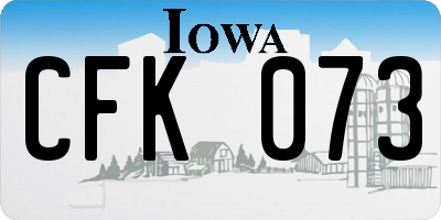 IA license plate CFK073