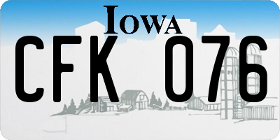 IA license plate CFK076
