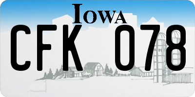 IA license plate CFK078