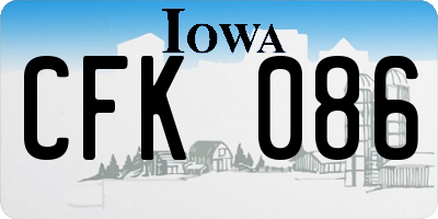 IA license plate CFK086