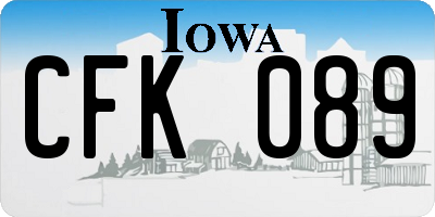 IA license plate CFK089