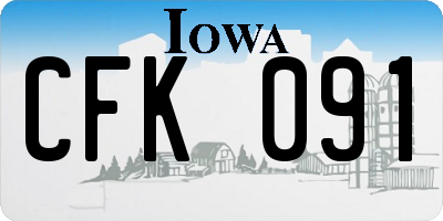 IA license plate CFK091