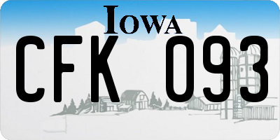 IA license plate CFK093