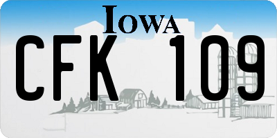 IA license plate CFK109