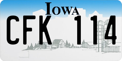 IA license plate CFK114