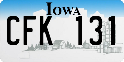 IA license plate CFK131