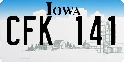 IA license plate CFK141