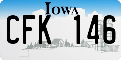 IA license plate CFK146