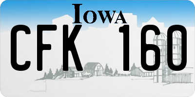 IA license plate CFK160
