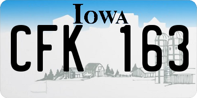 IA license plate CFK163