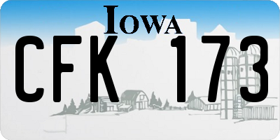 IA license plate CFK173