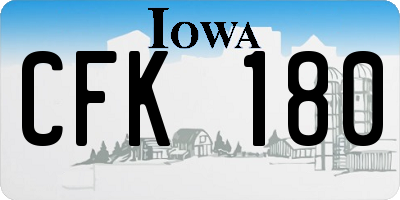 IA license plate CFK180