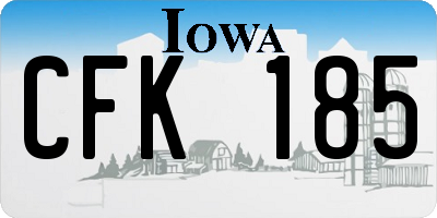 IA license plate CFK185