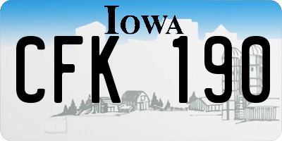IA license plate CFK190