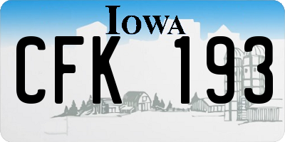 IA license plate CFK193