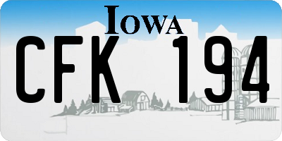 IA license plate CFK194