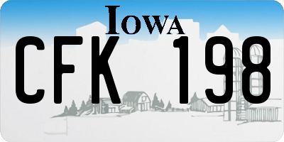 IA license plate CFK198