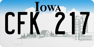 IA license plate CFK217