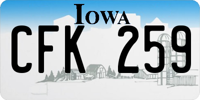 IA license plate CFK259