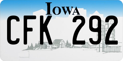 IA license plate CFK292