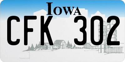 IA license plate CFK302