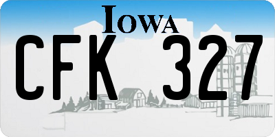 IA license plate CFK327