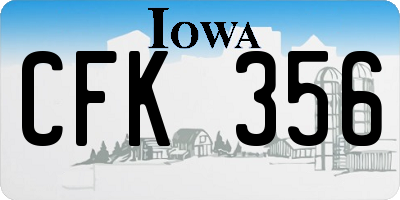 IA license plate CFK356