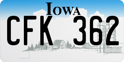 IA license plate CFK362