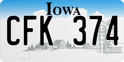 IA license plate CFK374