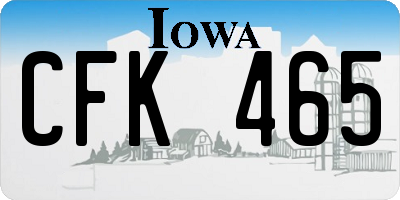 IA license plate CFK465