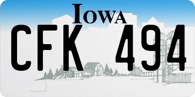IA license plate CFK494