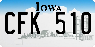 IA license plate CFK510