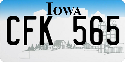 IA license plate CFK565