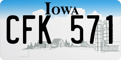 IA license plate CFK571